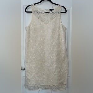 The Limited Ivory Lace Sleeveless Shift Dress